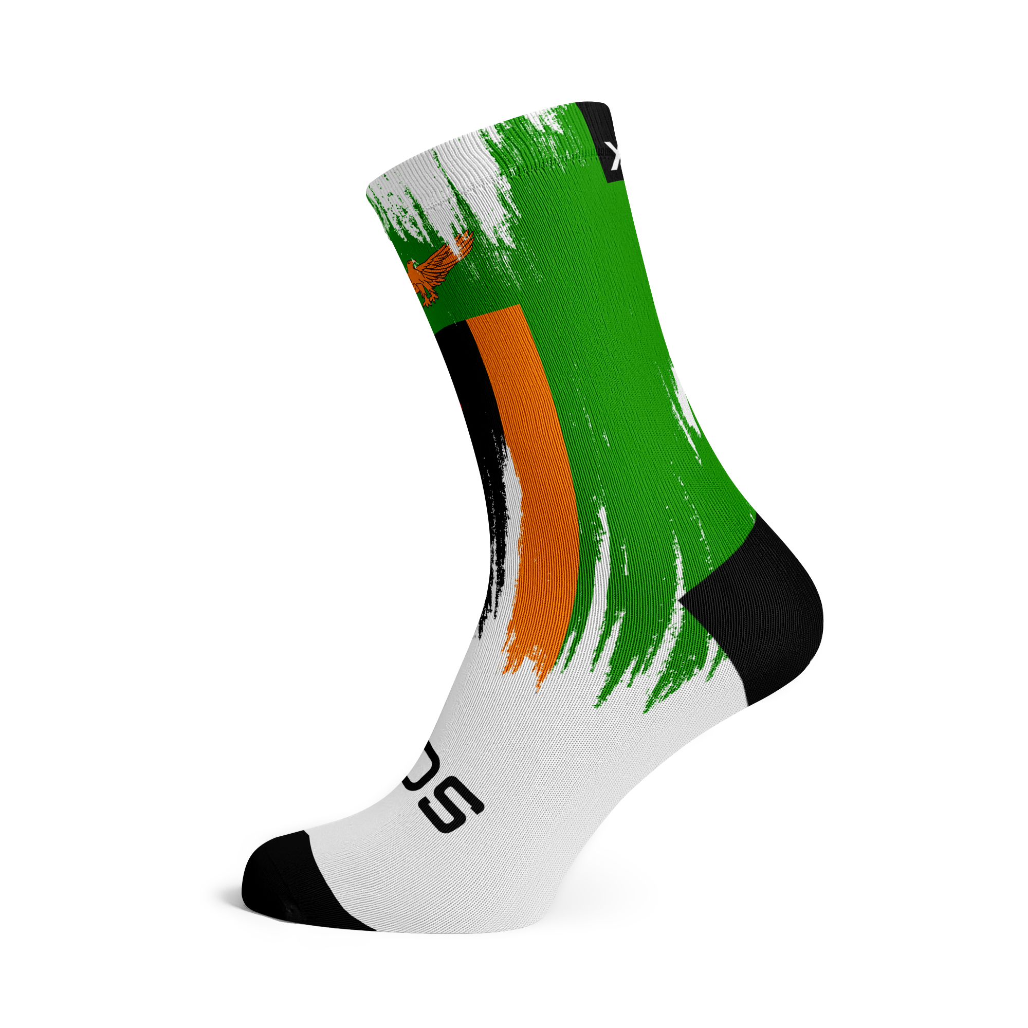 Zambia Splash Flag Crew Socks