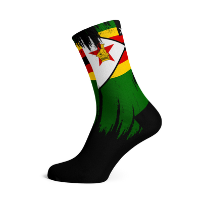 Zimbabwe Splash Flag Crew Socks