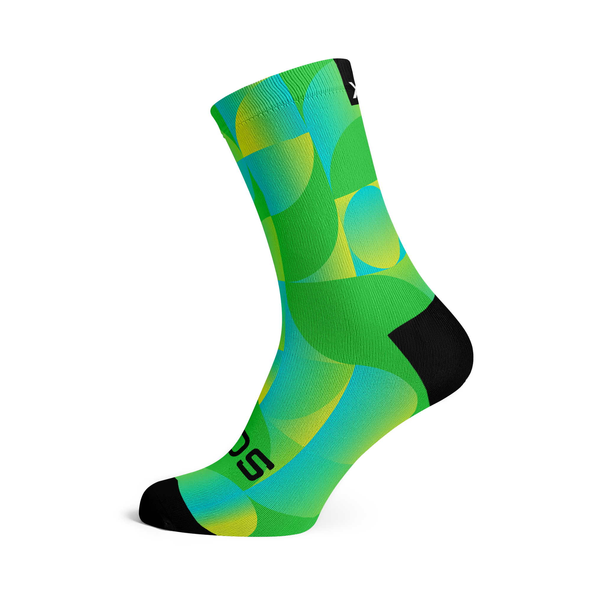 Solid Green Casual Crew Socks