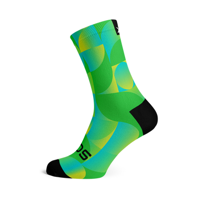 Solid Green Casual Crew Socks