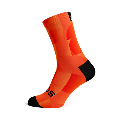 Solid Orange Casual Crew Socks