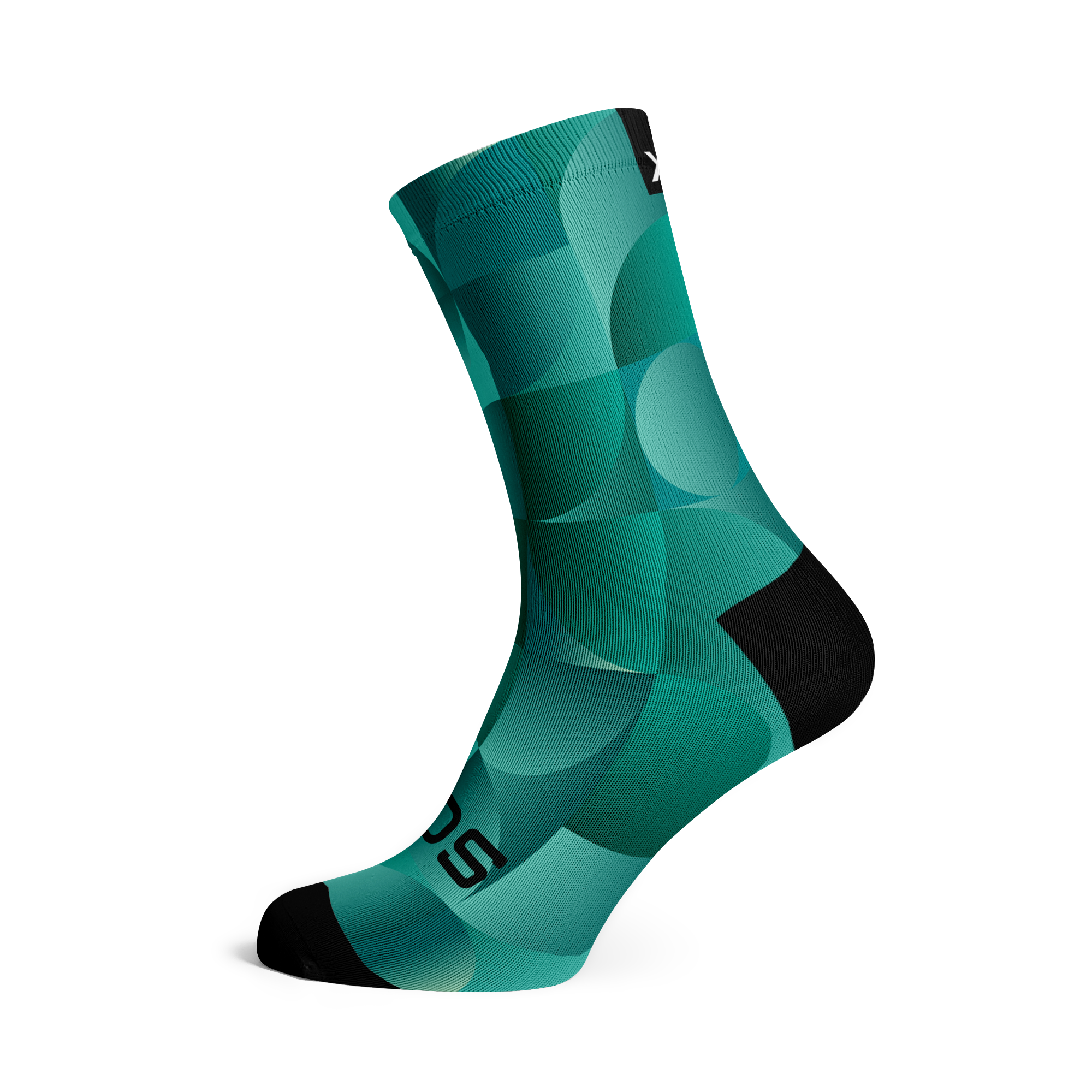 Solid Teal Casual Crew Socks