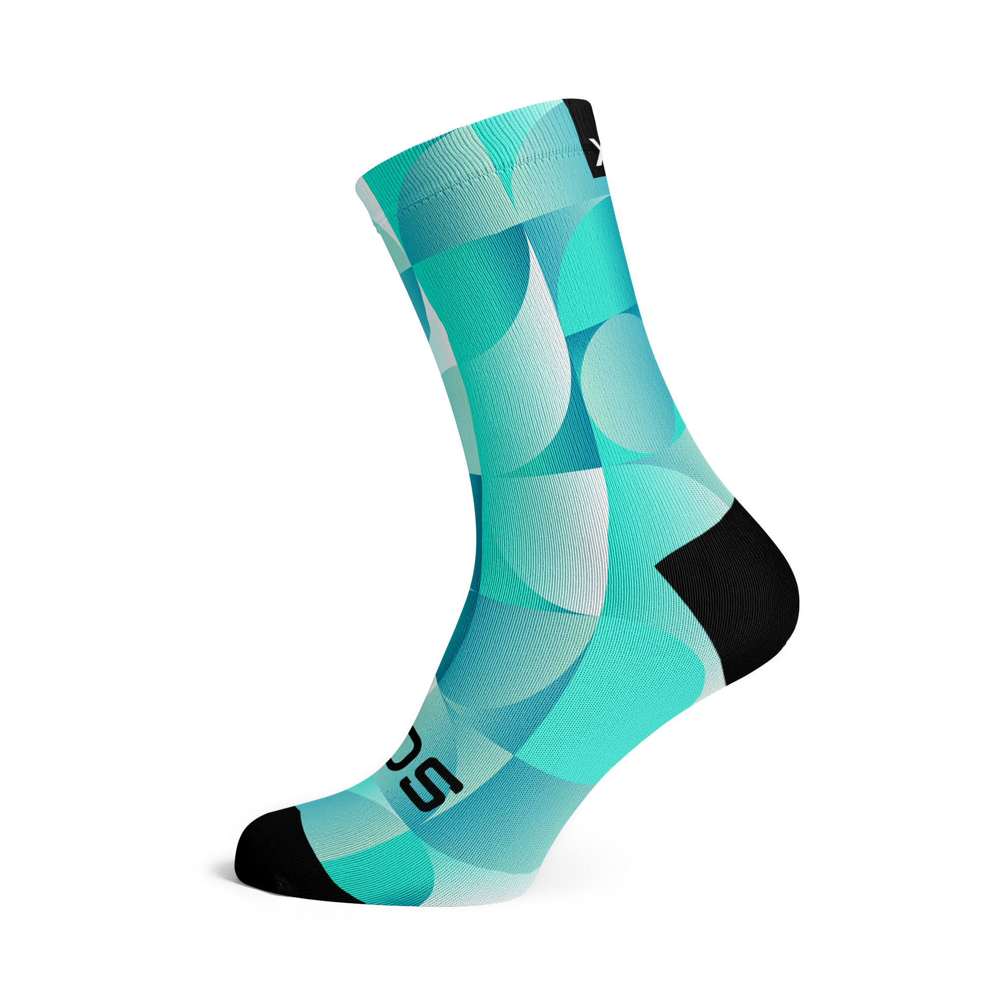 Solid Turquoise Casual Crew Socks