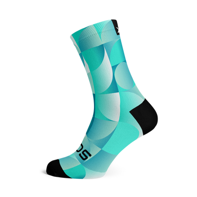 Solid Turquoise Casual Crew Socks