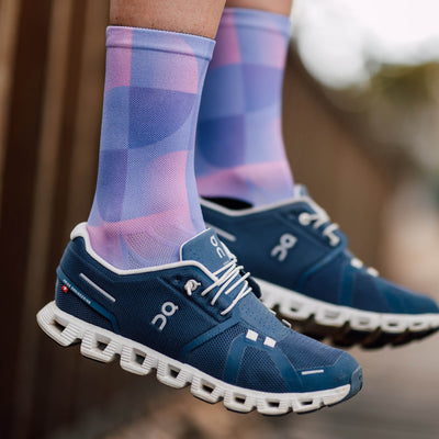 Solid Purple Casual Crew Socks