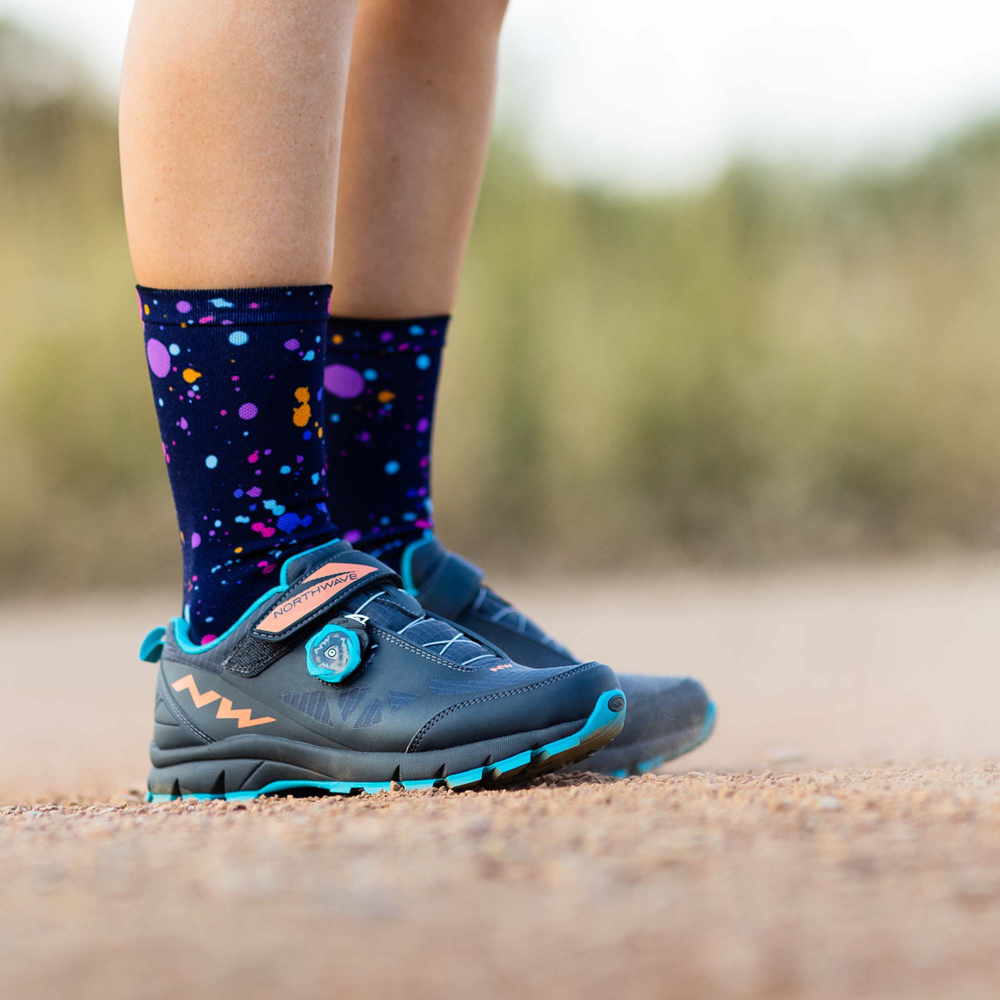 Purple Splash Casual Crew Socks