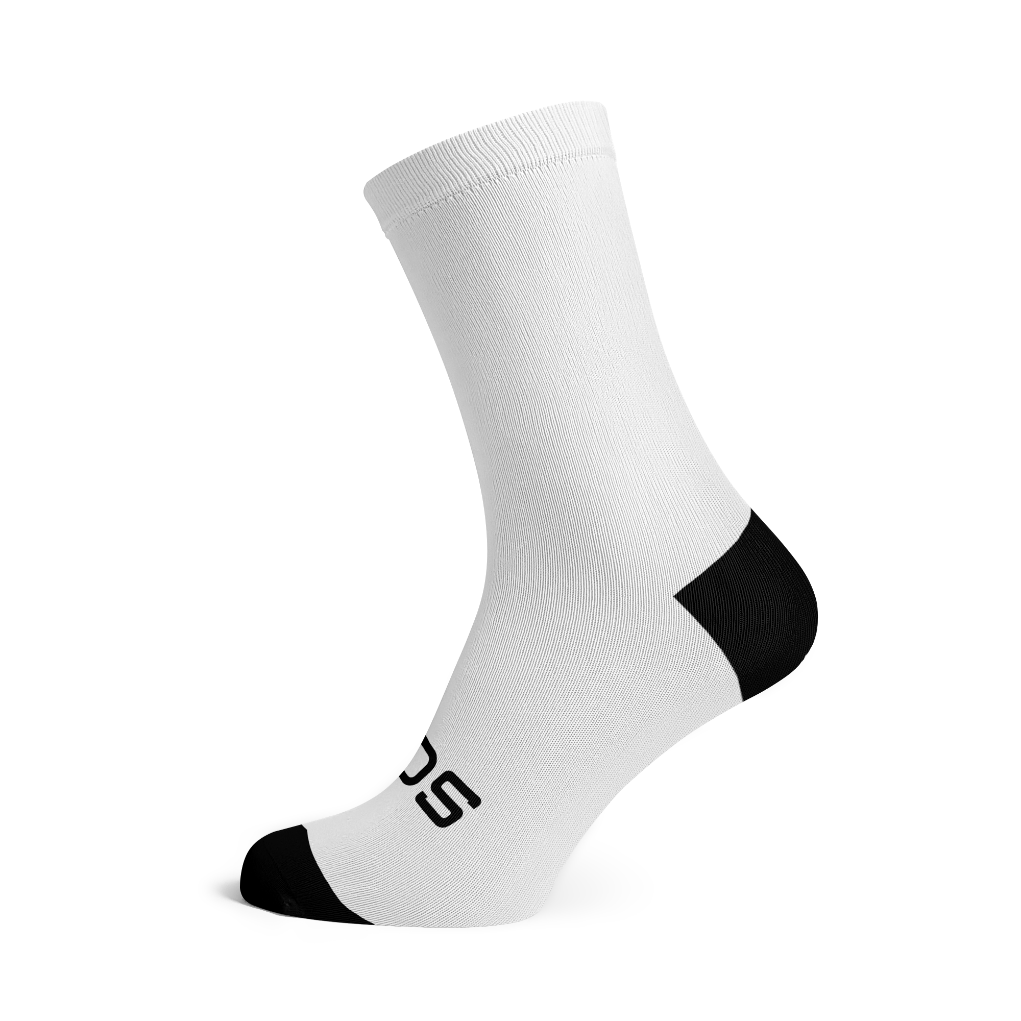 Solid White Casual Crew Socks