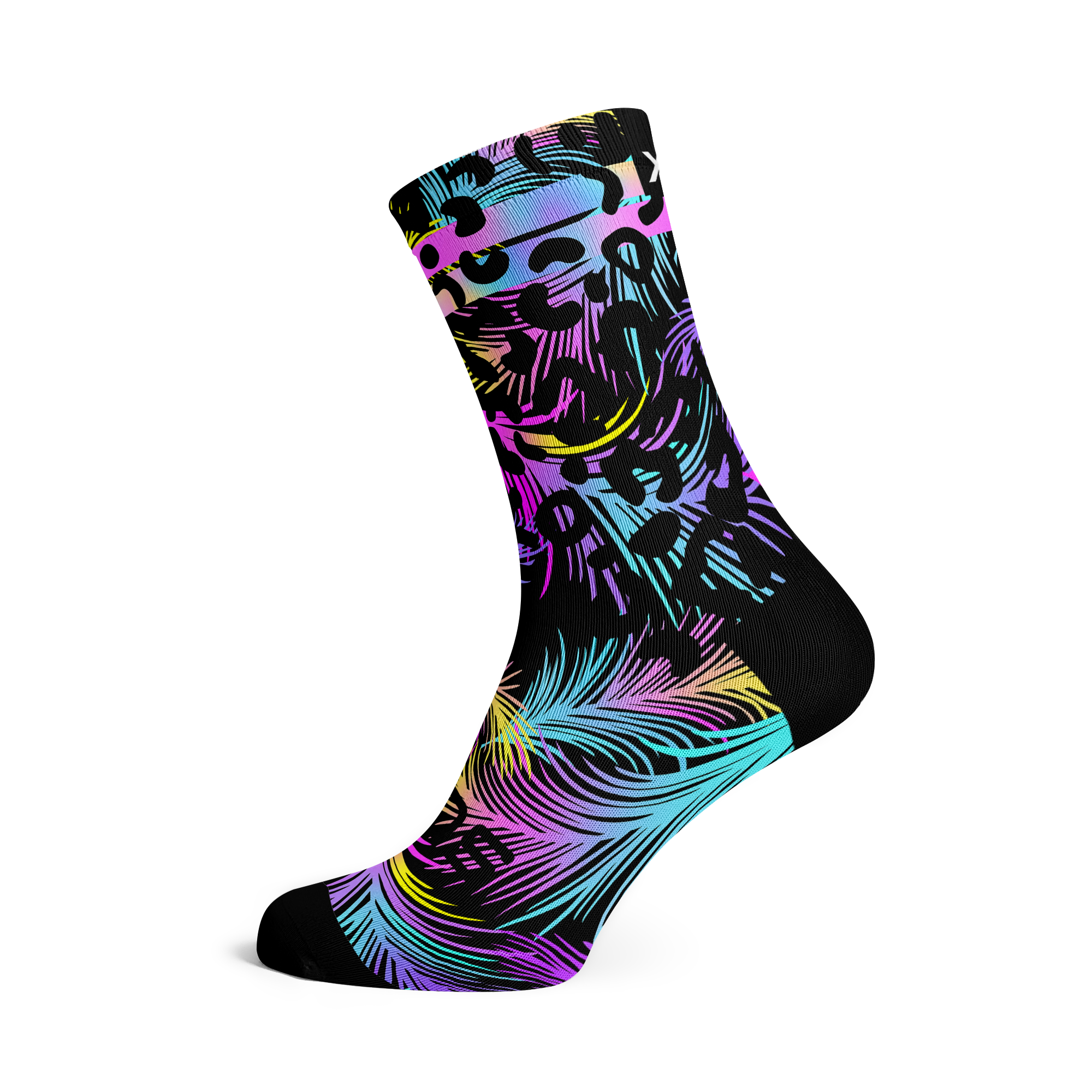 Pastel Black Casual Crew Socks